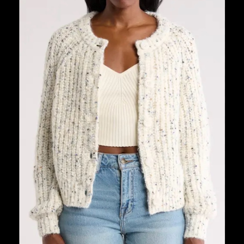 Melrose and Market Speckled Cream Cardigan